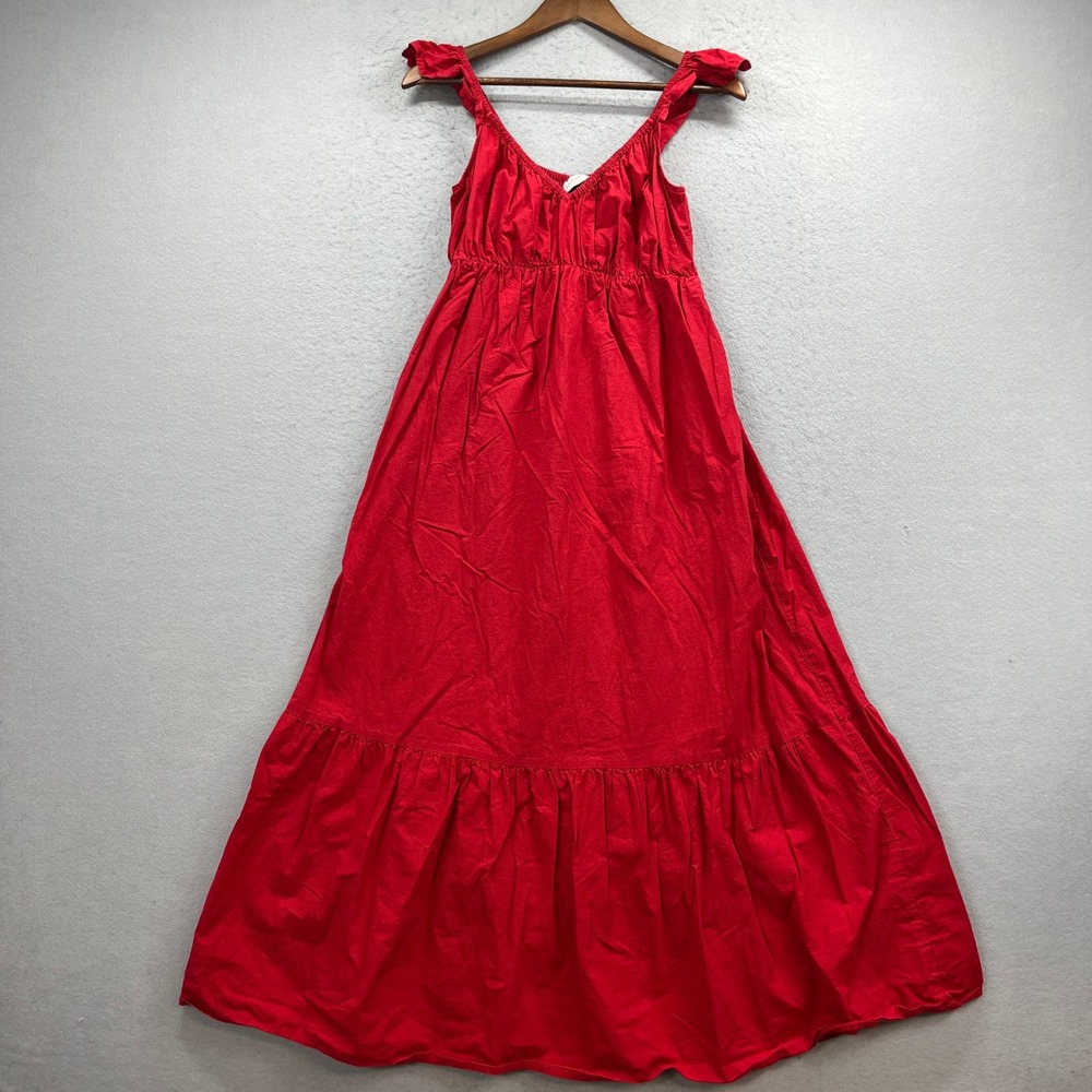 Universal Thread Dress Womens Small Red Sleeveless Maxi Ruffle Prairie Boho
